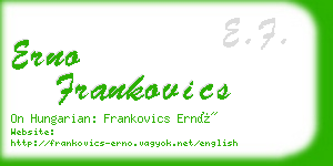 erno frankovics business card